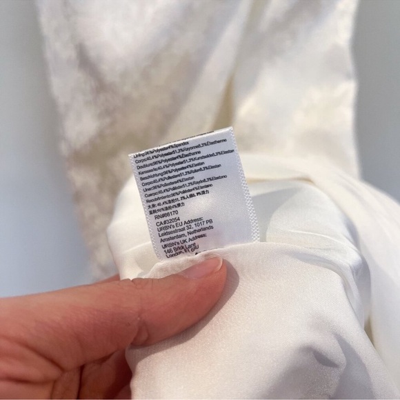 V. Chapman June Strapless White Bridal Floral Brocade Maxi Wedding Dress 12 NWT - Picture 10 of 11